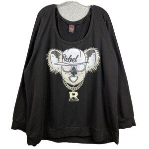 Torrid Long Sleeve Scoop T-Shirt Top Women's Sz 4 Koala Graphic by Rebel Wilson